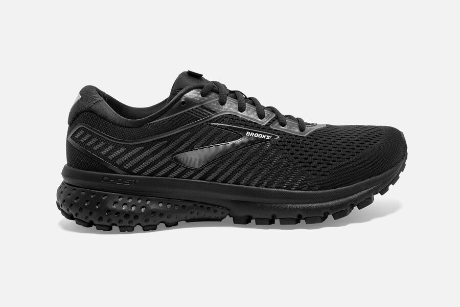 Brooks Ghost 12 Mens UK - Road Running Shoes - Black/Grey 040-ESNXMP